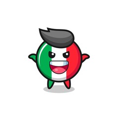 Obraz premium the illustration of cute italy flag doing scare gesture
