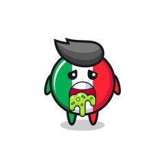 the cute italy flag character with puke