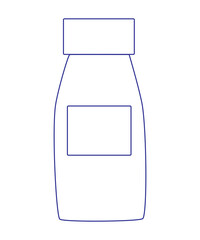 Medicine bottle, drinking bottle, yogurt, hand-drawn with a simple outline in the form of a coloring book