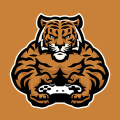 tiger mascot gaming character logo