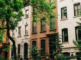 Fototapeta na wymiar Brownstones in the Gramercy Park neighborhood, Manhattan, New York City