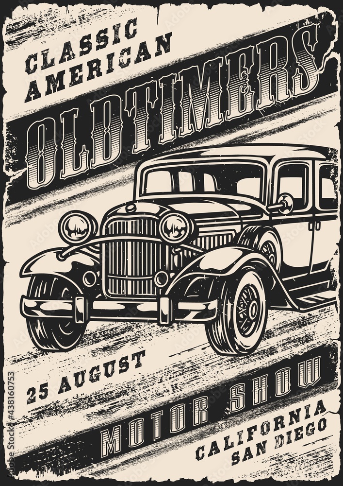 Poster Classic retro american car vintage poster