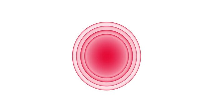 pain red circle video animation. ache sign. hurt point 4k