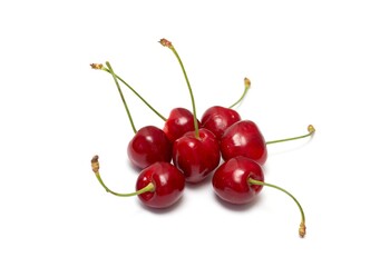 Obraz na płótnie Canvas ripe cherries on a white background