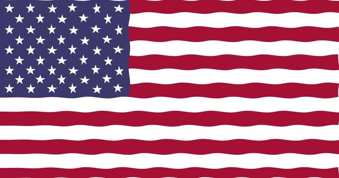 american us flag waving 4th july memorial day animated. america holiday usa states video animation 4k