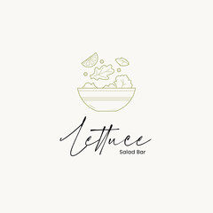 Hand drawn food pre-made logo design template. Graphic icon symbol for cafe, restaurant, cooking business. Modern minimal line art label, emblem, badge. Branding design template.