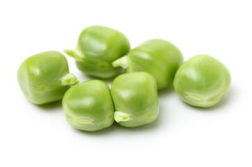 Fresh peas on white background