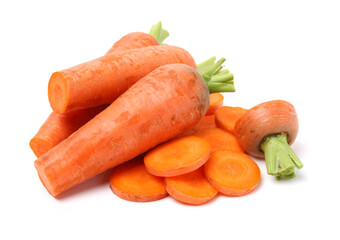 Fresh carrot on a white background