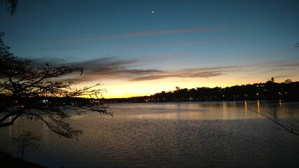 sunset over lake