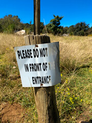 Sign where some of the wording are missing.