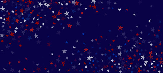 Fototapeta na wymiar National American Stars Vector Background. USA Independence 4th of July Veteran's Labor 11th of November President's Memorial Day
