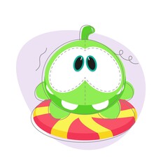 Cute soft toy for kids, colorful vector illustration. Funny candy monster.