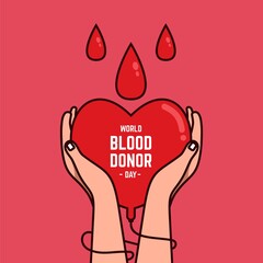 World blood donor day vector illustration. 14 june. Illustration of donate blood concept for World blood donor day