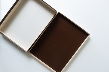 empty box lid and bottom isolated on white