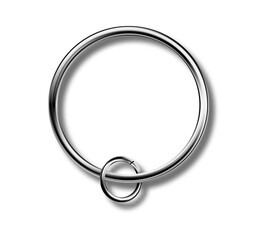 Trinket keyring mockup, metal keychain set. Reallistic set with metal keychain. Breloque illustration. Blank accessory for corporate identity.