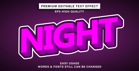 Fototapeta premium Editable text effect night
