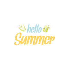 Naklejka premium Hello Summer pineapple lettering logo background. vector illustration.