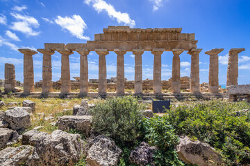 Fototapeta premium Temple of Apollo on the acropolis of Selinunte ancient city on Sicily Island in Italy
