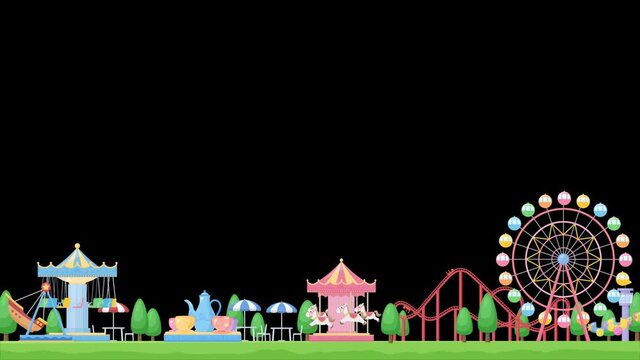 かわいい遊園地の動くフレーム_アニメーション_ループ動画