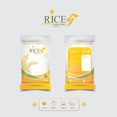 Rice Thailand food Logo Product and Background Thai Arts.