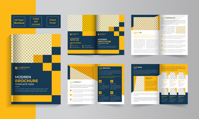 
Business brochure template design. Bifold brochure template design. Creative bi-fold pages brochure design. Company profile template design. Corporate brochure template.
