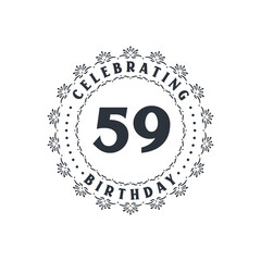 59 Birthday celebration, Greetings card for 59 years birthday