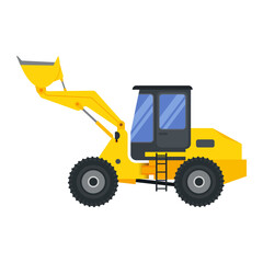 Illustration for construction machinery vehicle bulldozer.