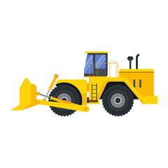 Illustration for construction machinery vehicle bulldozer.