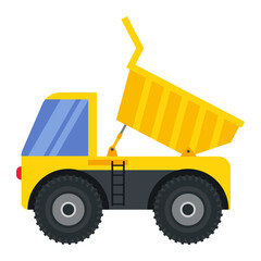 Illustration for construction machinery vehicle dump truck.