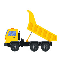Illustration for construction machinery vehicle dump truck.