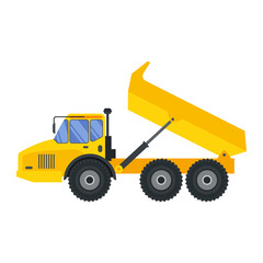 Illustration for construction machinery vehicle dump truck.