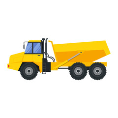 Illustration for construction machinery vehicle dump truck.