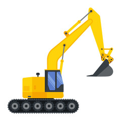 Illustration for construction machinery vehicle excavator.