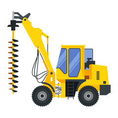 Illustration for construction machinery vehicle pile drilling.