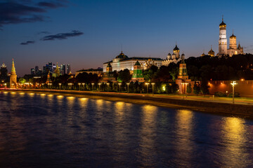 Fototapeta na wymiar Beautiful views of Moscow at night. Moscow Kremlin.