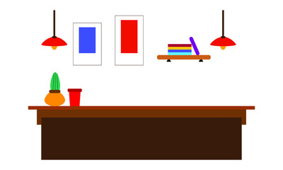 Vector of beautifully decorated desk.