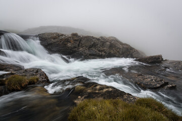 Fototapeta premium Long exposure shot, waterfall - Pyrénées - Occitanie - Ariege - France