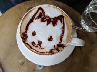 Coffee with cat decoration