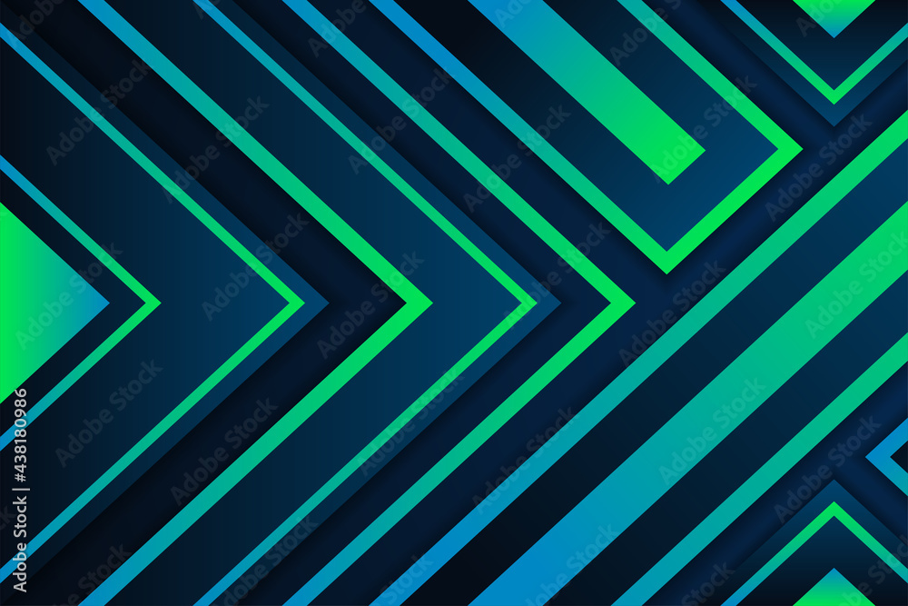 Poster green and blue gradient abstract background template design. horizontal layout with triangle and rec