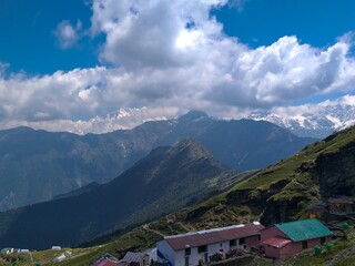 Fototapeta na wymiar Nanda Devi mountains, Chopta, Uttarakhand (called The Land of Gods) India. 