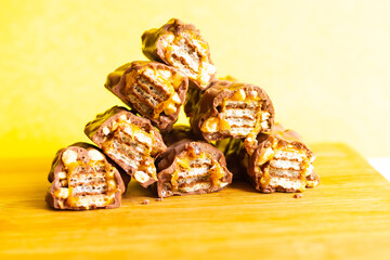 World Chocolate Day chocolate on a yellow background