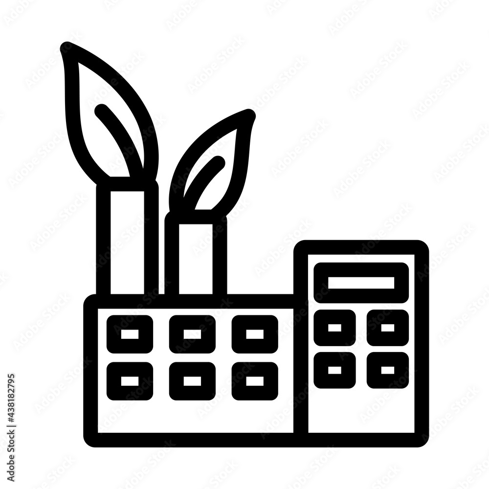 Sticker ecological industrial plant icon