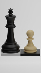 Chess variant King and Pawn Free 3D model