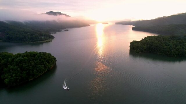 Sunrise at Watauga Lake Reservoir, Tennessee near Johnson City Tennessee, Bristol Virginia and Kingsport
