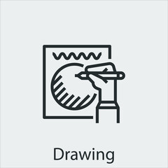 drawing icon vector icon.Editable stroke.linear style sign for use web design and mobile apps,logo.Symbol illustration.Pixel vector graphics - Vector