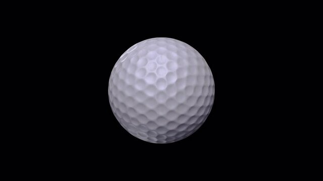 Golf ball spinning in loop animation with alpha channel