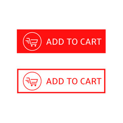 Add to cart button Shopping cart icon Flat design