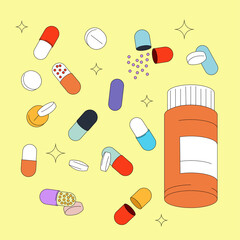 Pills Bottle Tablets And Capsules
