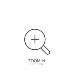 Zoom in outline simple vector icon. Editable stroke