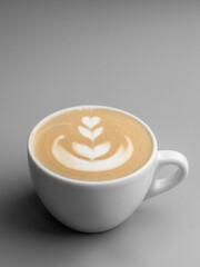 Cup of hot aromatic cappuccino